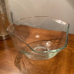Unique Triangle Shaped Glass Serving Bowl